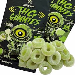 Конфеты с каннабисом CANAPUFF THC-P 25 mg «Apple» 5 шт. — мініатюра 1